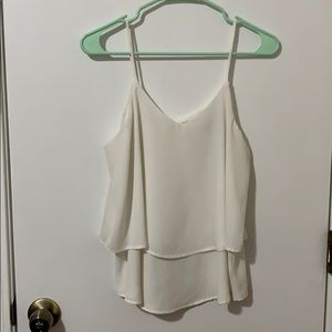 Annabella White Flowy Tank Top